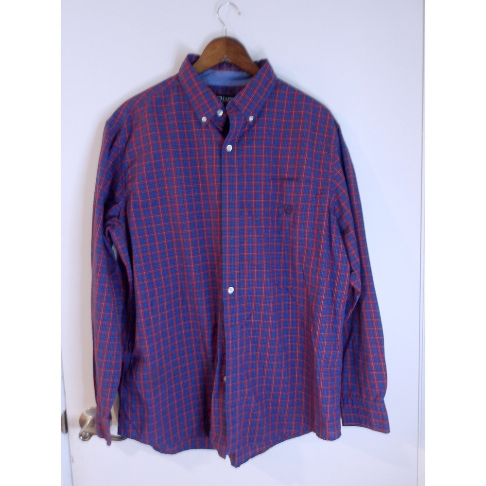 Chaps Plaid Button Down Shirt Long Sleeve Collared Casual Top Mens XL‎ / #6137